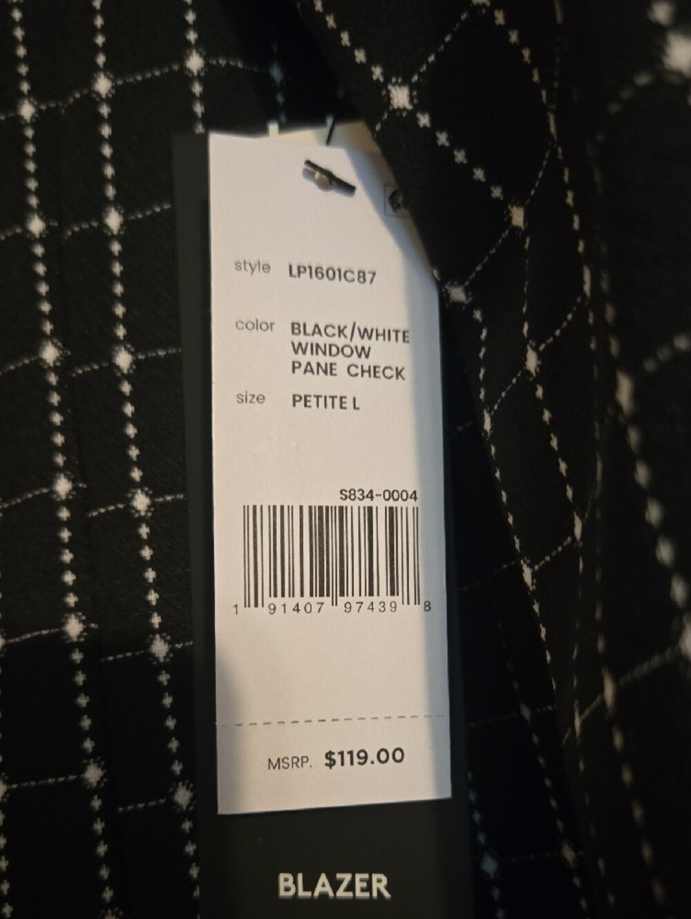 Liverpool Black Windowpane Single-Button Fitted Blazer PL NWT - Picture 5 of 12